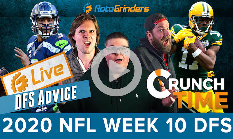 GrindersLive - 2020 Week 10 NFL DFS Picks: RotoGrinders