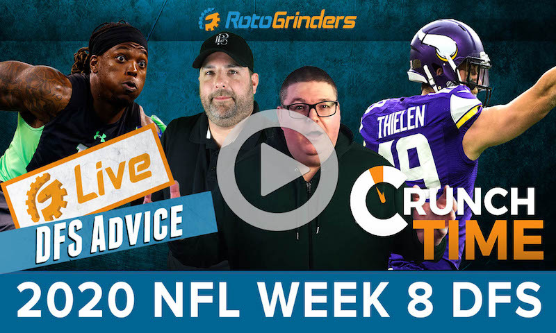 GrindersLive - 2020 Week 8 NFL DFS Picks: RotoGrinders