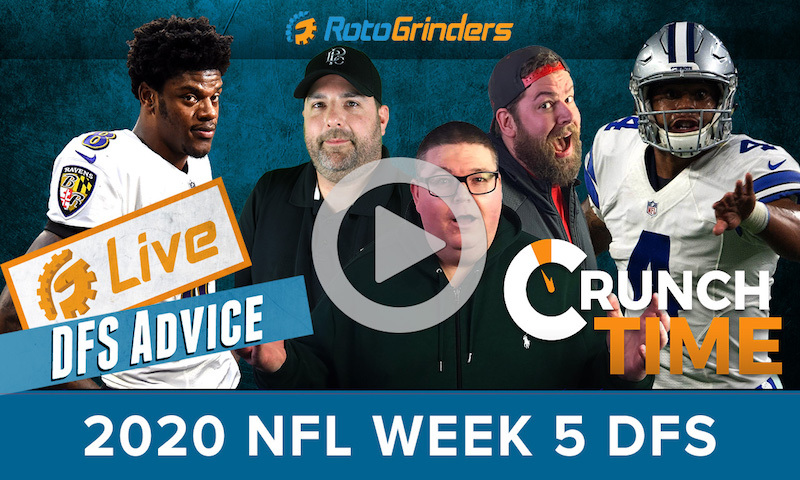 GrindersLive - NFL DFS Week 5 Live Picks and Analysis