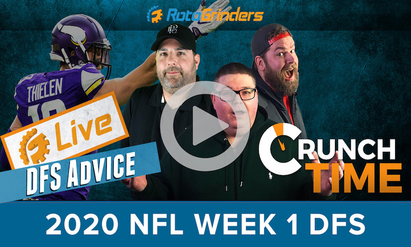 2020 NFL Week 1 DFS Picks and Strategy - GrindersLive sponsored by RotoGrinders