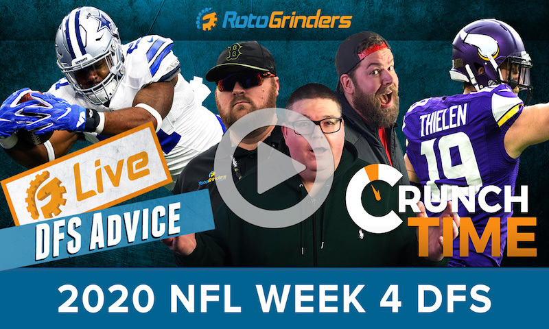 GrindersLive - 2020 NFL Week 4 DFS Picks and Strategy