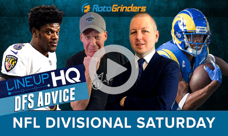 GrindersLive - Divisional Round Saturday NFL DFS Pick: RotoGrinders