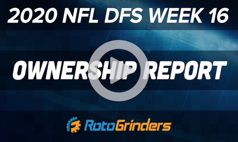 Ownership Report - 2020 NFL Week 16 Premium DFS Picks and Analysis