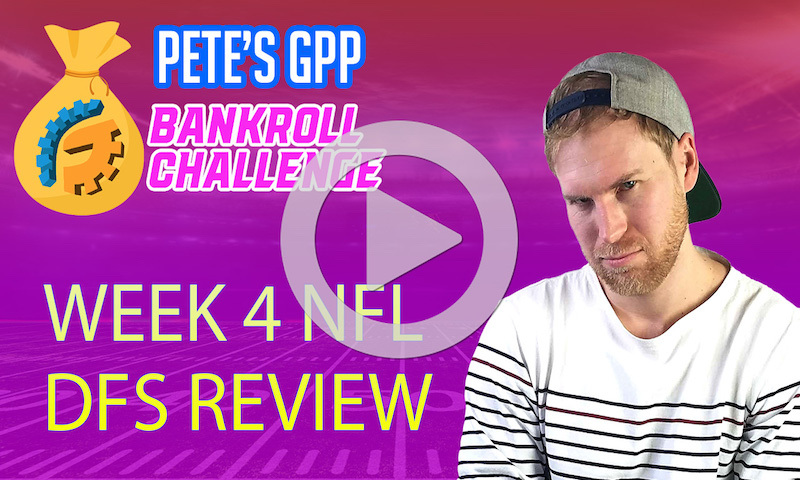 Bankroll Challenge - 2020 NFL Week 4 DraftKings Lineup Review