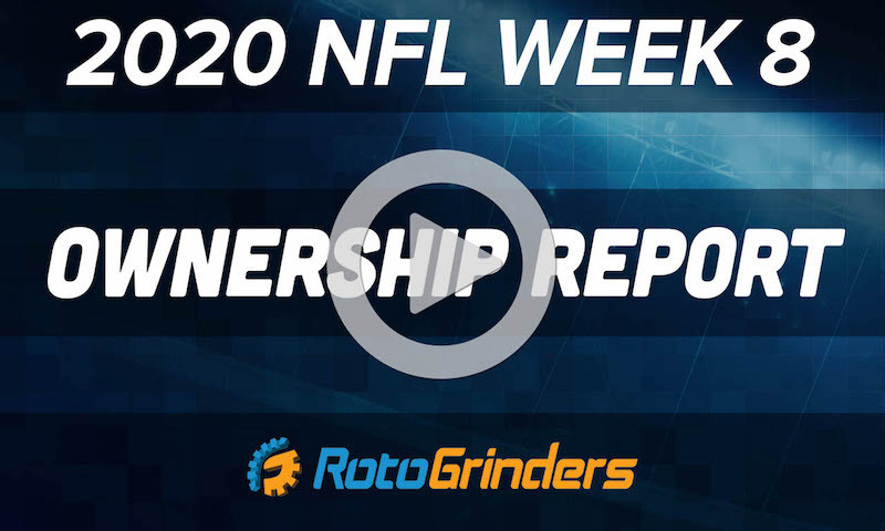 Ownership Report - 2020 NFL Week 8 Premium DFS Picks and Analysis