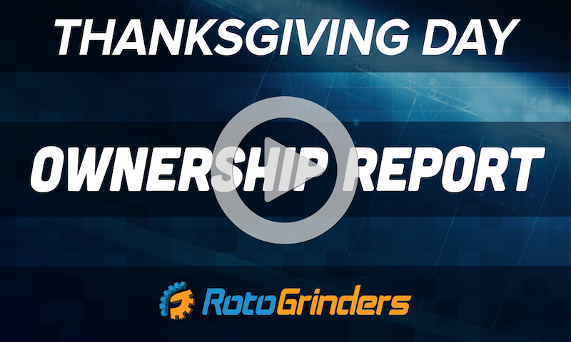 Ownership Report - 2020 NFL Thanksgiving Day Premium DFS Picks and Analysis