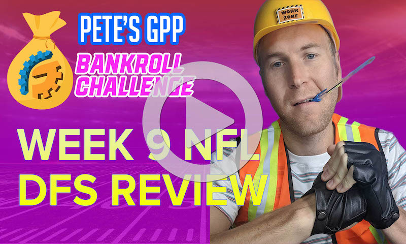 Bankroll Challenge - NFL Week 9 DraftKings Lineup Review