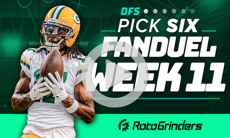 Pick 6 - FanDuel NFL Week 11 DFS Picks and Strategy - RotoGrinders