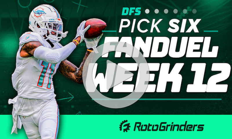 Pick 6 - FanDuel NFL Week 12 DFS Picks and Strategy - RotoGrinders