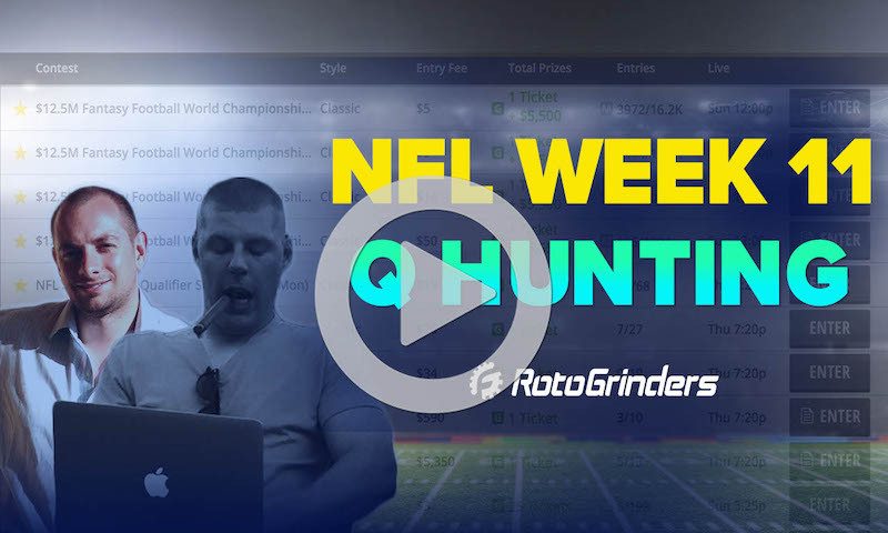 Q-Hunting Week 11 - Premium DFS Live Final Qualifier Strategy