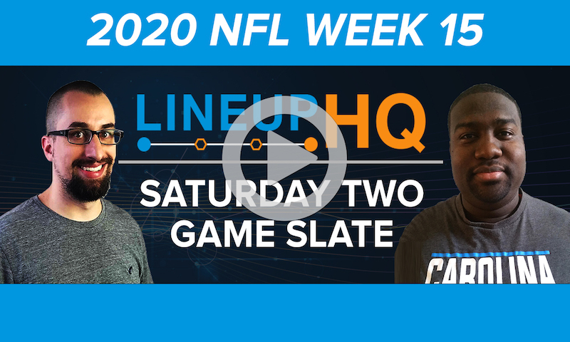 Premium NFL LineupHQ Build Show: Saturday Week 15 Two-Game Slate