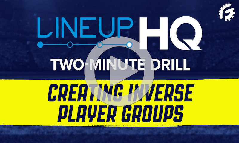 RotoGrinders LineupHQ 2 Minute Drill - Creating Inverse Player Groups