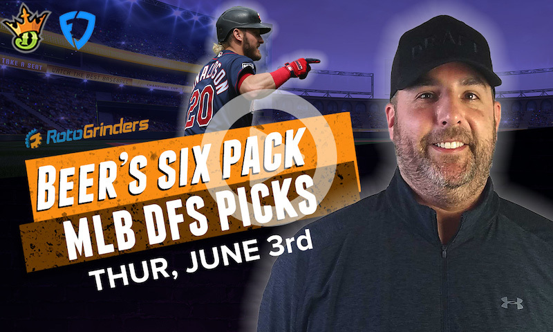 DraftKings and FanDuel MLB Six-Pack: 6/3/21