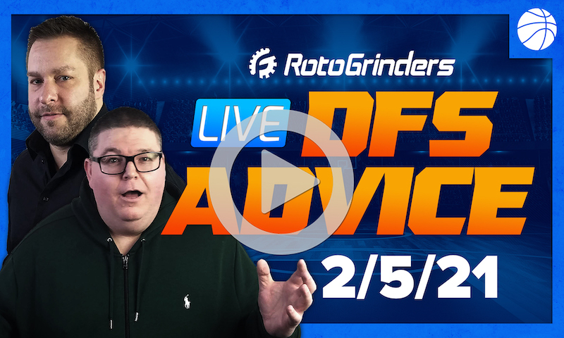 GrindersLive - 2/5/21 NBA DFS Picks: RotoGrinders