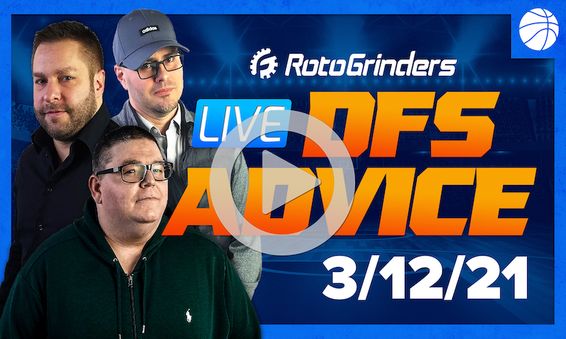 GrindersLive - 3/12/21 NBA DFS Picks: RotoGrinders