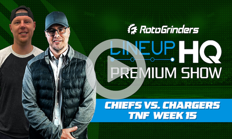 Week 15 TNF Premium LineupHQ Showdown Show: Chiefs vs. Chargers