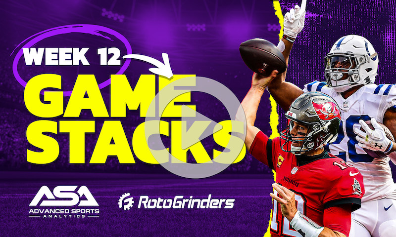 NFL DFS GPP Stacks DraftKings Week 12: Advanced Sports Analytics