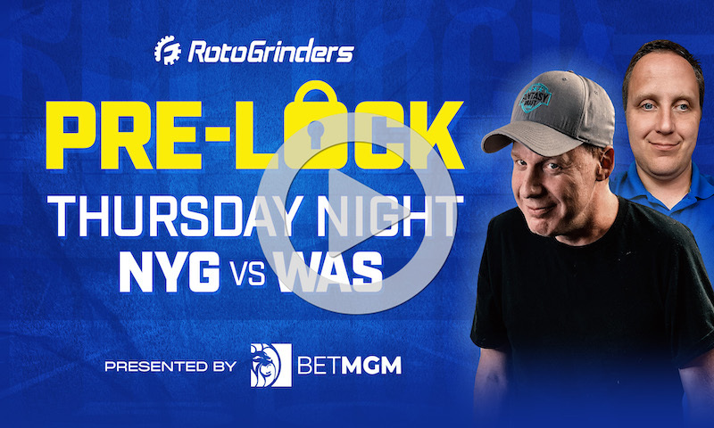 NFL Week 2 Thursday Night Football Pre-Lock Show: NYG vs WAS