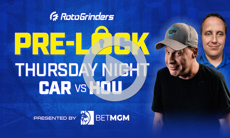 NFL Week 3 Thursday Night Football Pre-Lock Show: CAR vs HOU