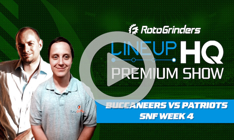 Week 4 SNF Premium LineupHQ Showdown Show: Buccaneers vs Patriots