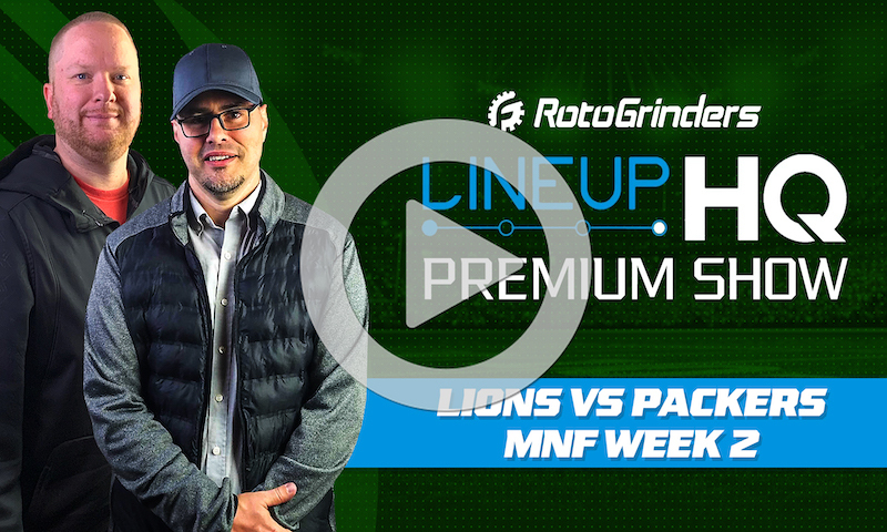 Week 2 MNF Premium LineupHQ Showdown Show: Packers vs. Lions