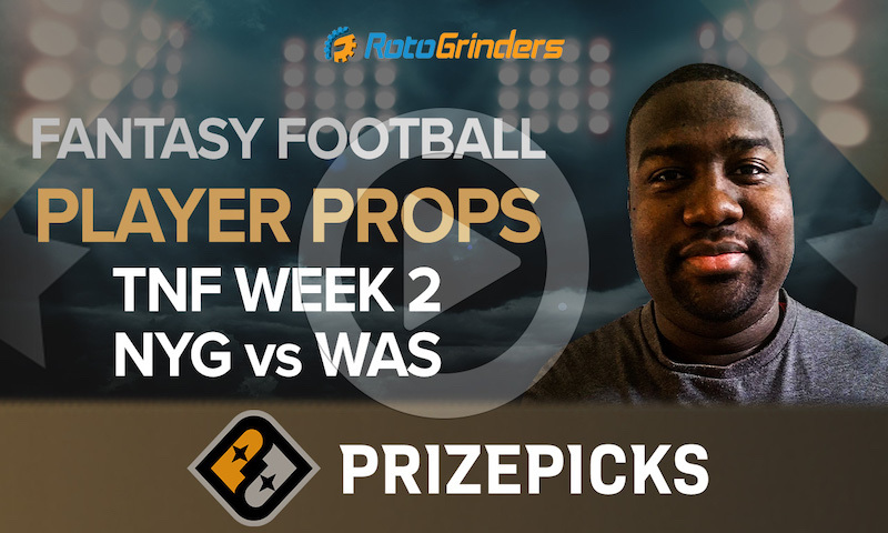 NFL Fantasy Player Props on PrizePicks - Week 2 TNF: NYG vs WAS