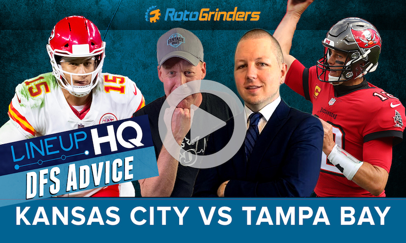 GrindersLive - Kansas City vs Tampa Bay Sunday NFL DFS Picks