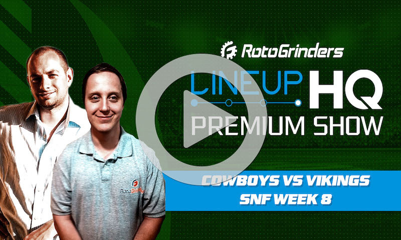 Week 8 SNF Premium LineupHQ Showdown Show: Cowboys vs Vikings