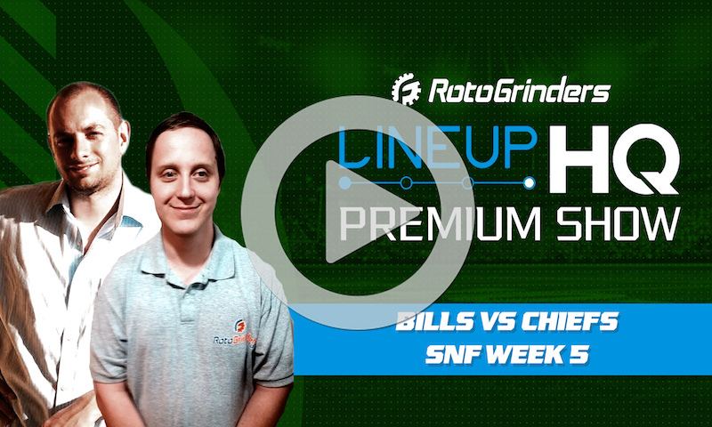 Week 5 SNF Premium LineupHQ Showdown Show: Bills vs Chiefs