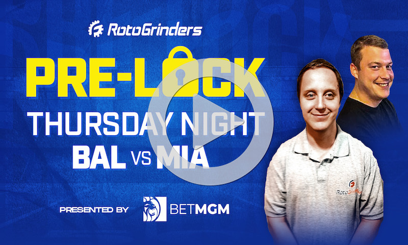 NFL Week 10 Thursday Night Football Pre-Lock Show: BAL vs MIA