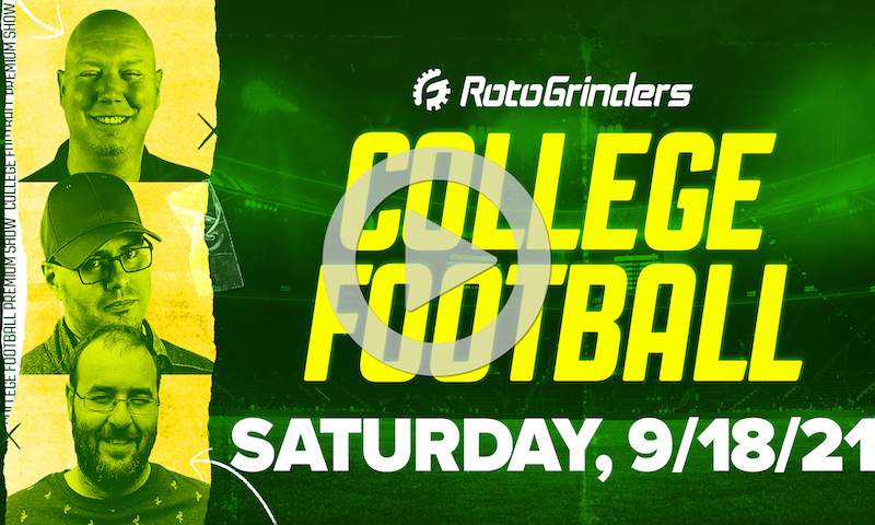 RotoGrinders College Football Saturday, 9/18/21