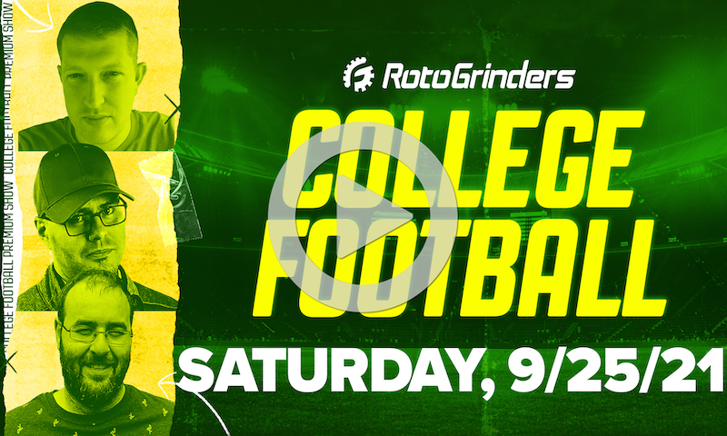 RotoGrinders College Football Saturday, 9/25/21