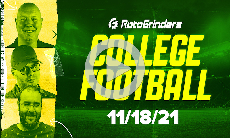 RotoGrinders College Football - Week 12 Main Slate Show