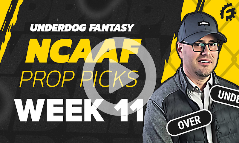 CFB Player Props on Underdog - Week 11