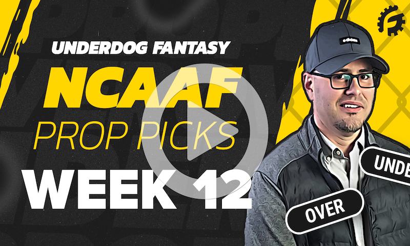 CFB Player Props on Underdog - Week 12