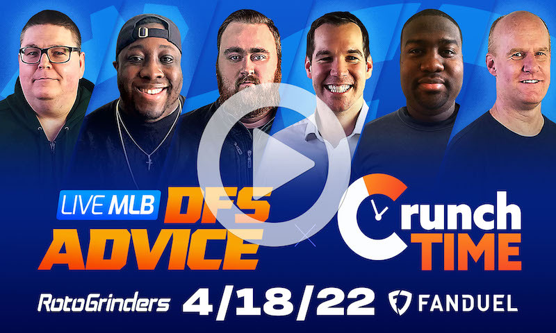 GrindersLive / Crunch Time - 4/18/22 MLB DFS Picks & Strategy