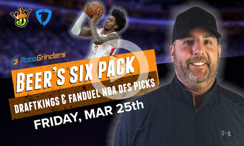 DraftKings and FanDuel NBA Six-Pack: Friday, 3/25/22
