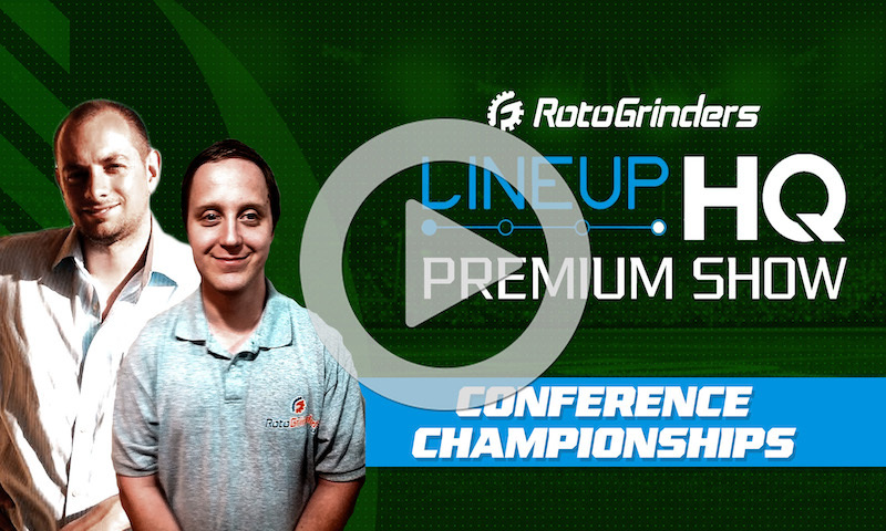 Conference Championship Premium LineupHQ Build Show Sunday 2-Game Slate