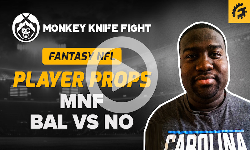 NFL Player Props on Monkey Knife Fight - BAL vs NO