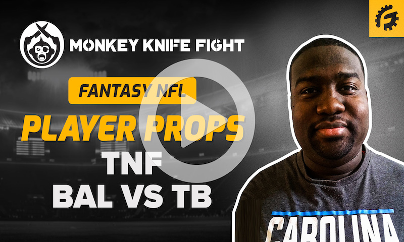 NFL Player Props on Monkey Knife Fight - BAL vs TB
