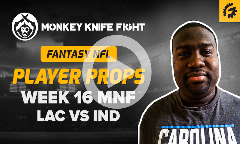 NFL Player Props on Monkey Knife Fight - LAC vs IND