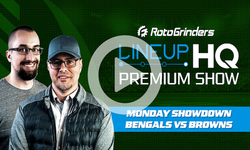 Premium NFL LineupHQ Showdown Build Show: CIN vs CLE
