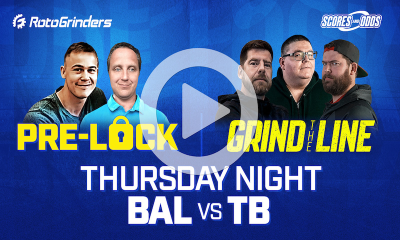 NFL DFS PRE-LOCK / THURSDAY SHOWDOWN - BAL vs TB