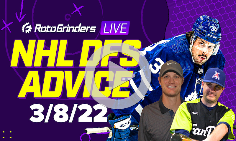 GrindersLive - 3/8/22 NHL DFS Picks & Strategy