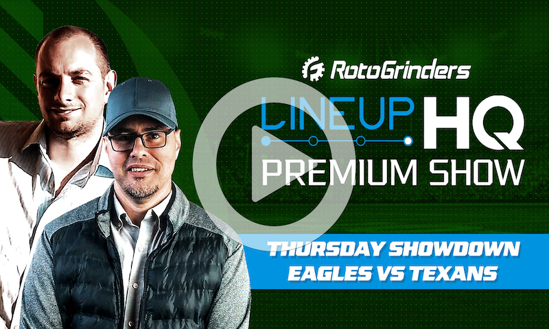Premium NFL LineupHQ Showdown Build Show: PHI vs HOU