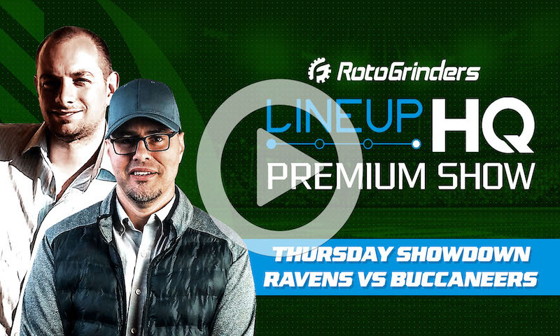 Premium NFL LineupHQ Showdown Build Show: BAL vs TB