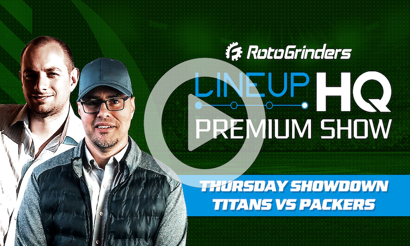 Premium NFL LineupHQ Showdown Build Show: TEN vs GB
