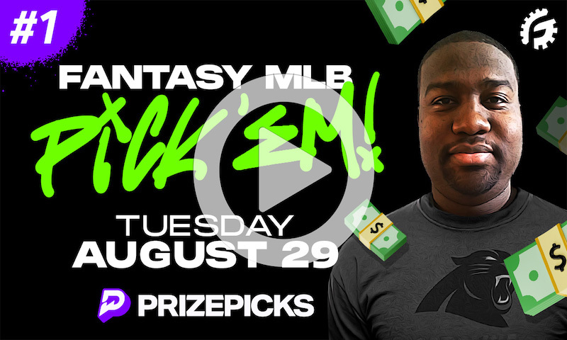 MLB Fantasy Pick'em on PrizePicks - Tuesday, August 29th (1 of 2)