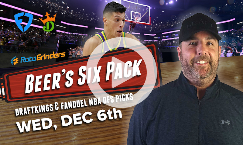 DraftKings and FanDuel NBA Six Pack: Wednesday, Dec. 6th