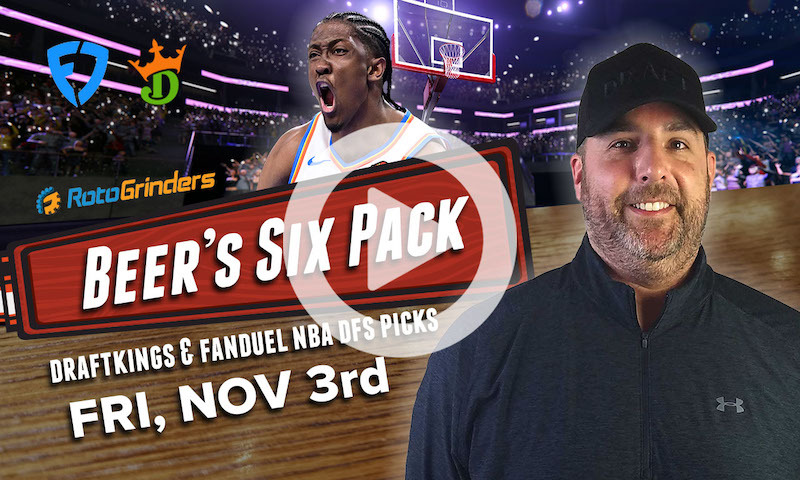 DraftKings and FanDuel NBA Six Pack: Friday, Nov. 3rd